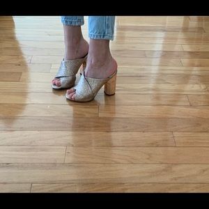 Topshop Pink Glitter Heel Sandals